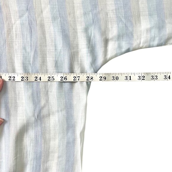 1X Womens Top Striped Lightweight 3/4 Tie-Sleeve Blouse by Dear Grace - Picture 10 of 12